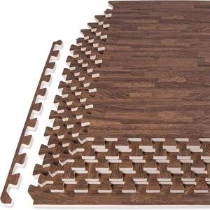 ProsourceFit Wood Grain Puzzle Mat ½-inch, 6 EVA Foam Interlocking Floor Tiles (24 Sq Ft) for Secure Indoor Room Workout Flooring and Playmat