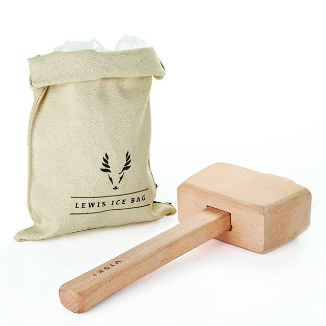 Viski 4371 Professional Lewis Bag and Mallet and Bartender Kit & Bar Tools Kitchen Accessory, 12", Ice Bag & Mallet