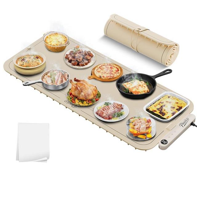 Warming Mat for Food, Extra Large XXL 36"x16" Food Warmer Chafing Dishes for Buffet, Food Warming Mat, Electric Warming Trays for Parties,Portable Heating Pad 6 Level Temp 6 Hour Timer
