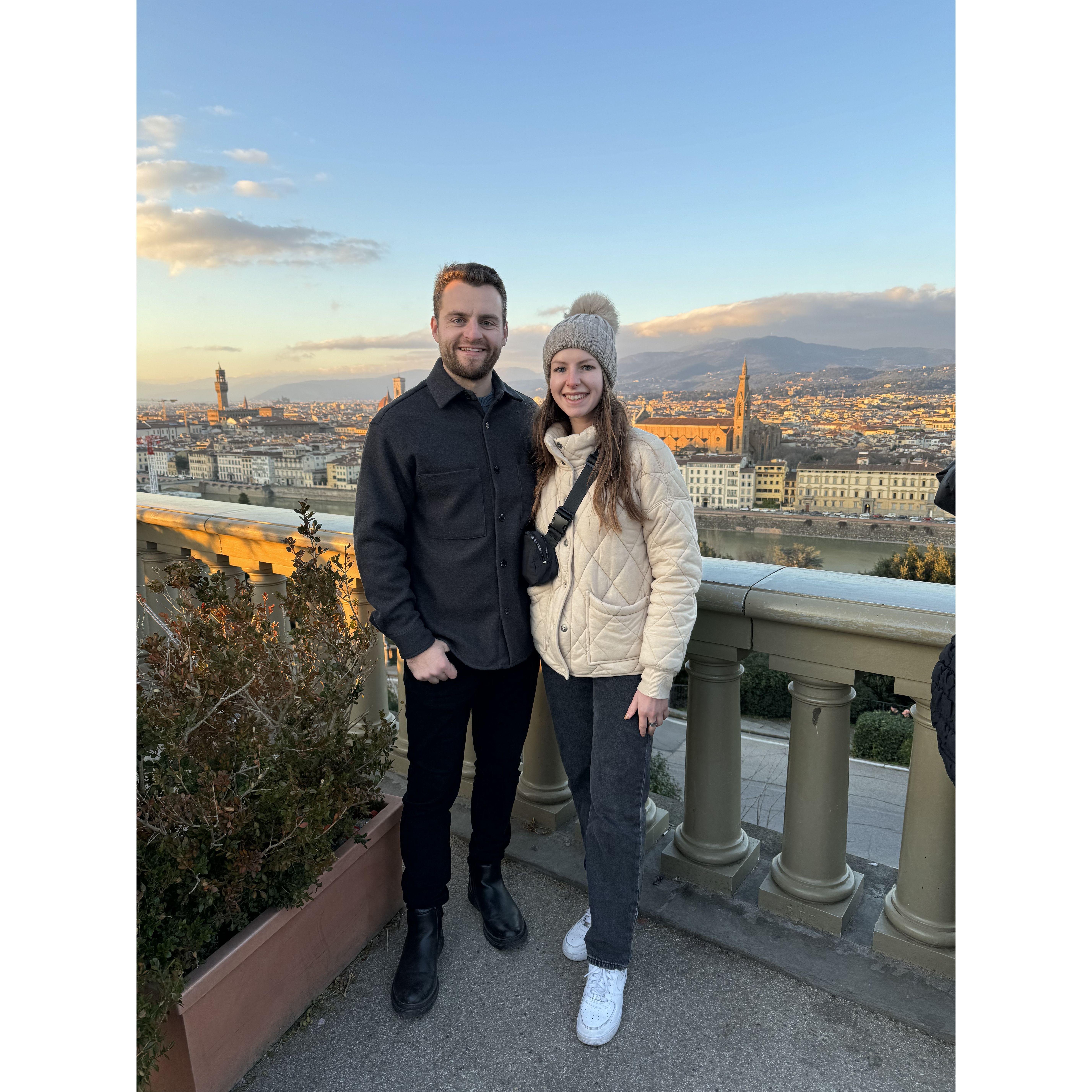 Admiring Florence from Piazzale Michelangelo.