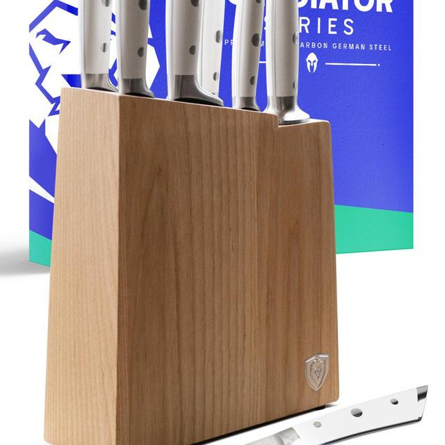 8-Piece Knife Block Set White Gladiator Series | Knives NSF Certified | Dalstrong ©