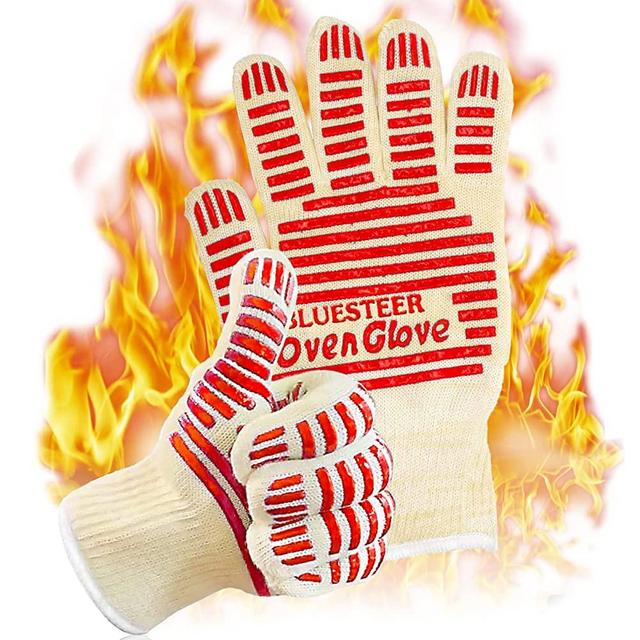  Oven Gloves, Heat Resistant 540 Degrees Grilling Gloves, Hot  Surface Handler Non-Slip Silicone Oven Mitts with Fingers, BBQ Gloves for  Cooking/Kitchen/Baking, Pack of 2 : Patio, Lawn & Garden