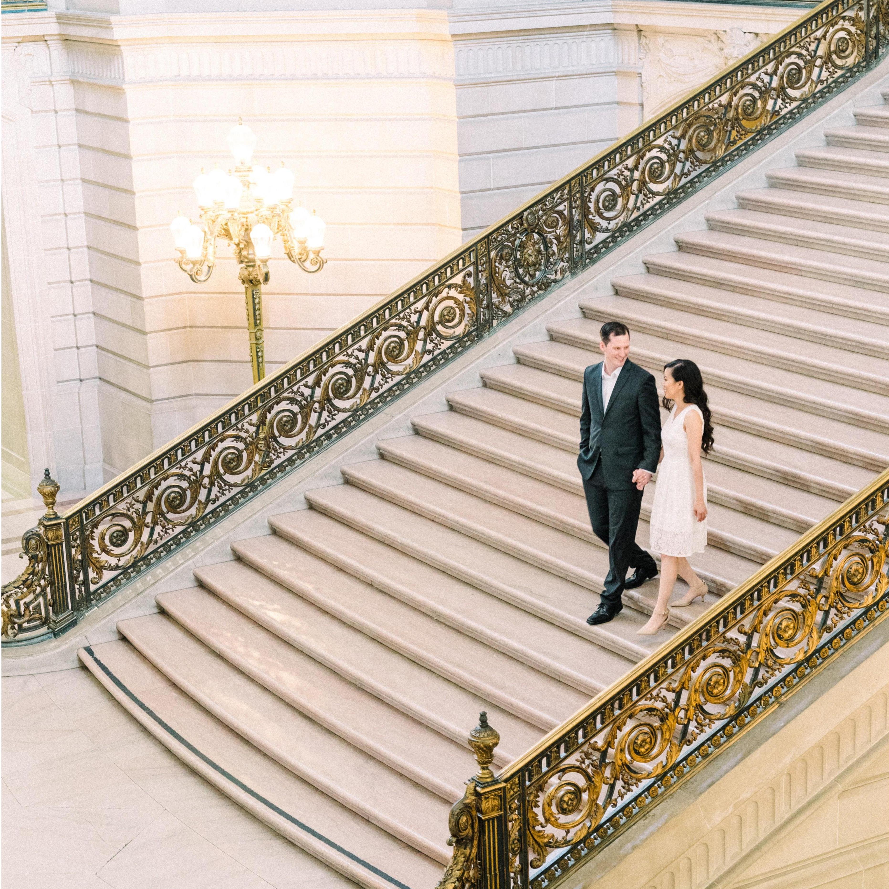 Another favorite shot from our engagement shoot at SF City Hall! (Photo credit: Joss Li)