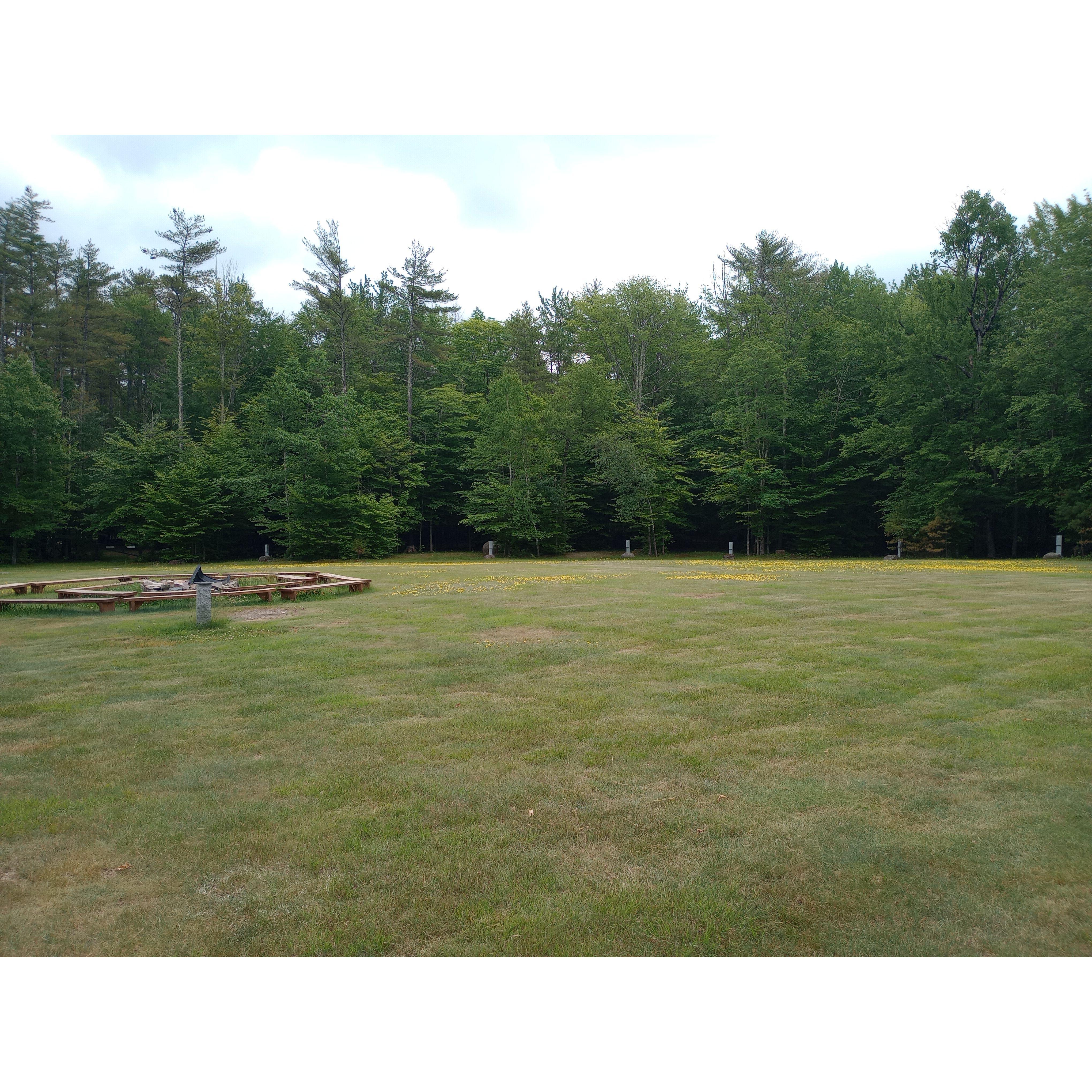 RV and tent sites located behind the barn
