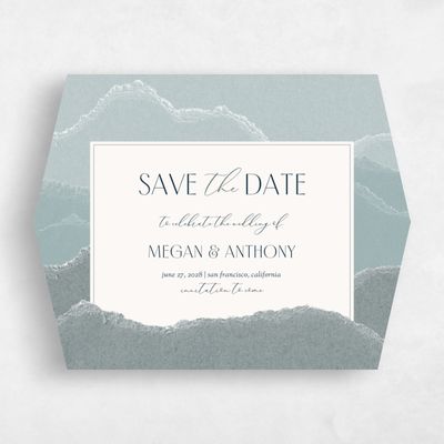 Blue Diamond Wedding Save the Date - Lysander Landscape