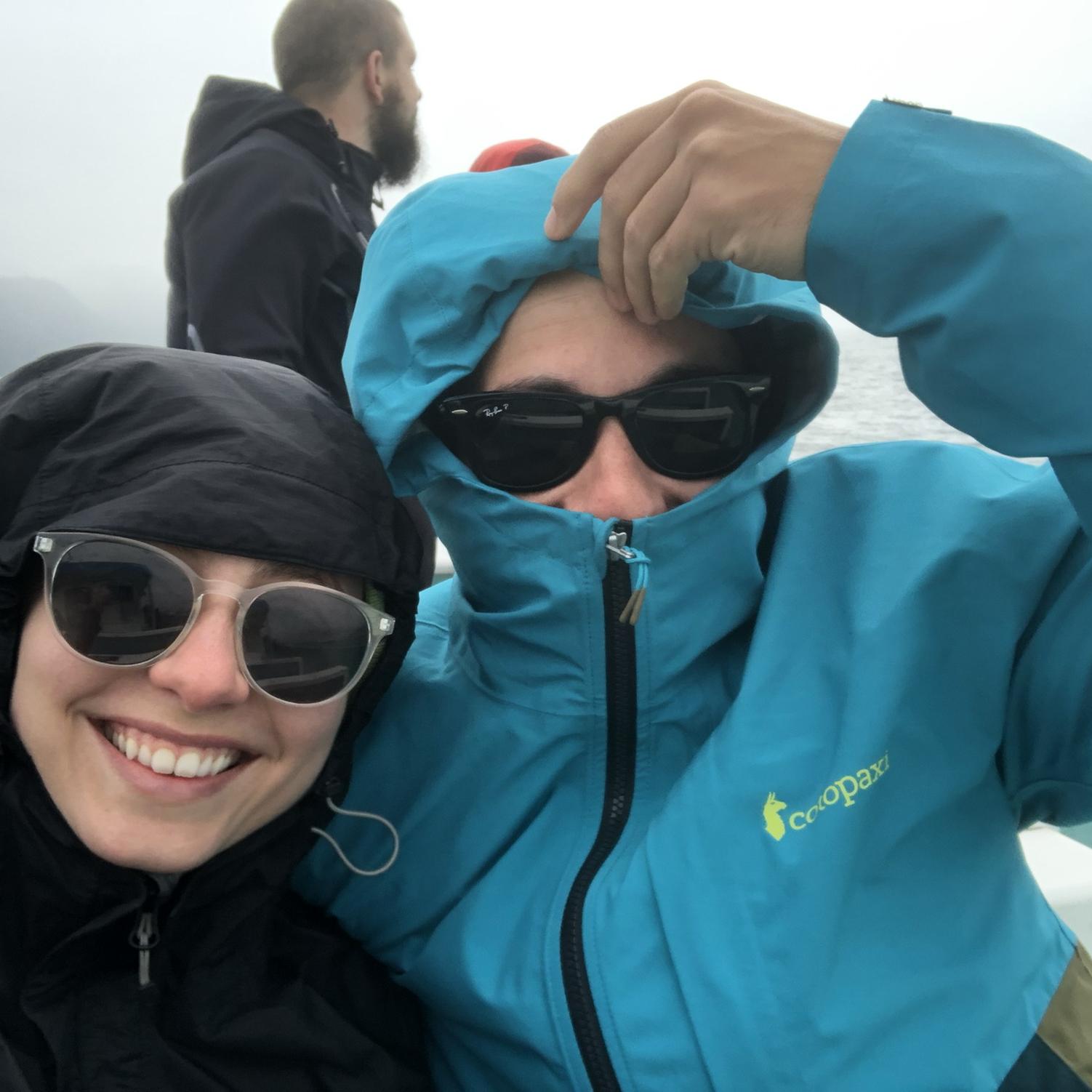 This was our glacier boat tour that we went on right after getting engaged in Seward, AK. It was cold!