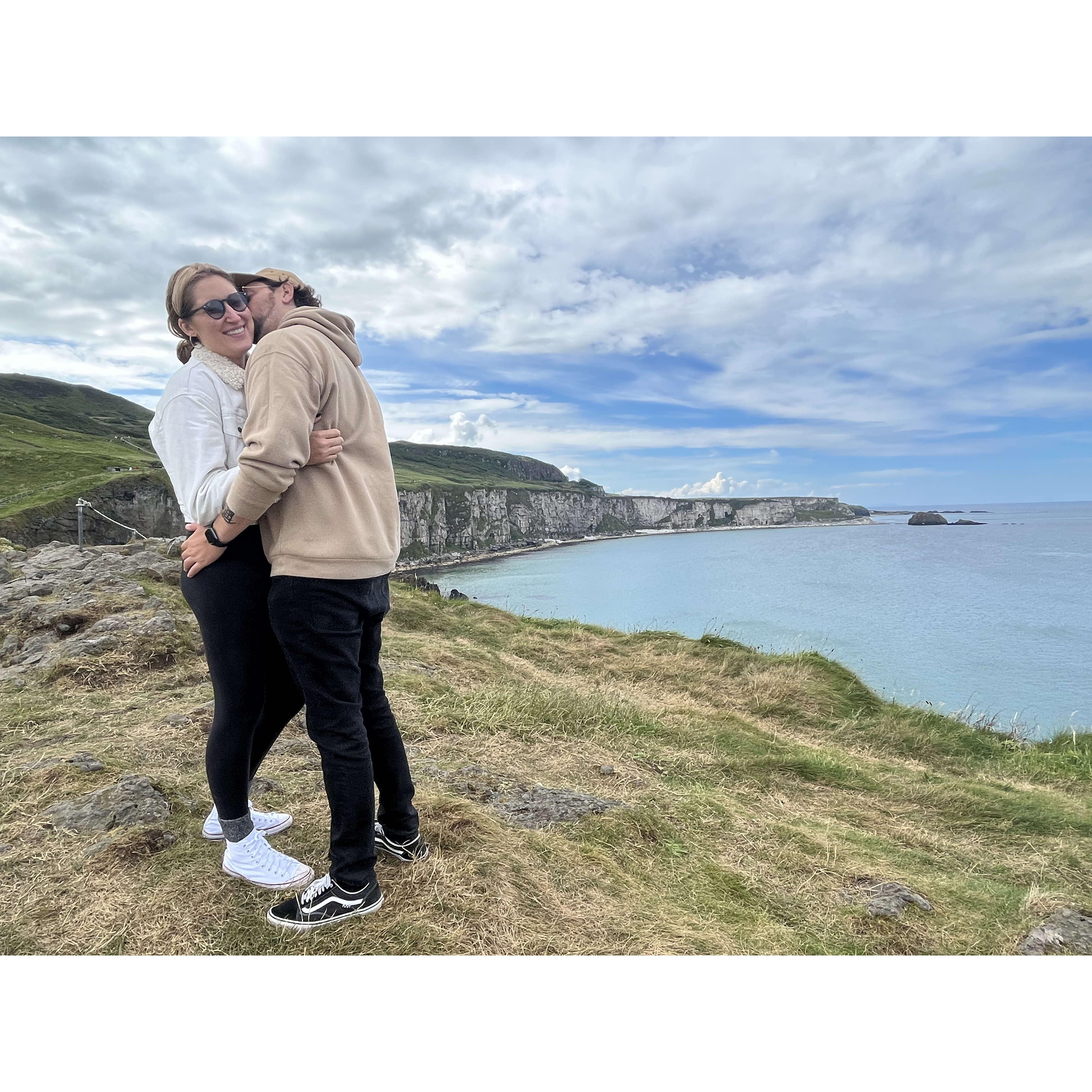 Taken after Andrew braved the Carrick-A-Rede Rope Bridge in Ballycastle, Northern Ireland