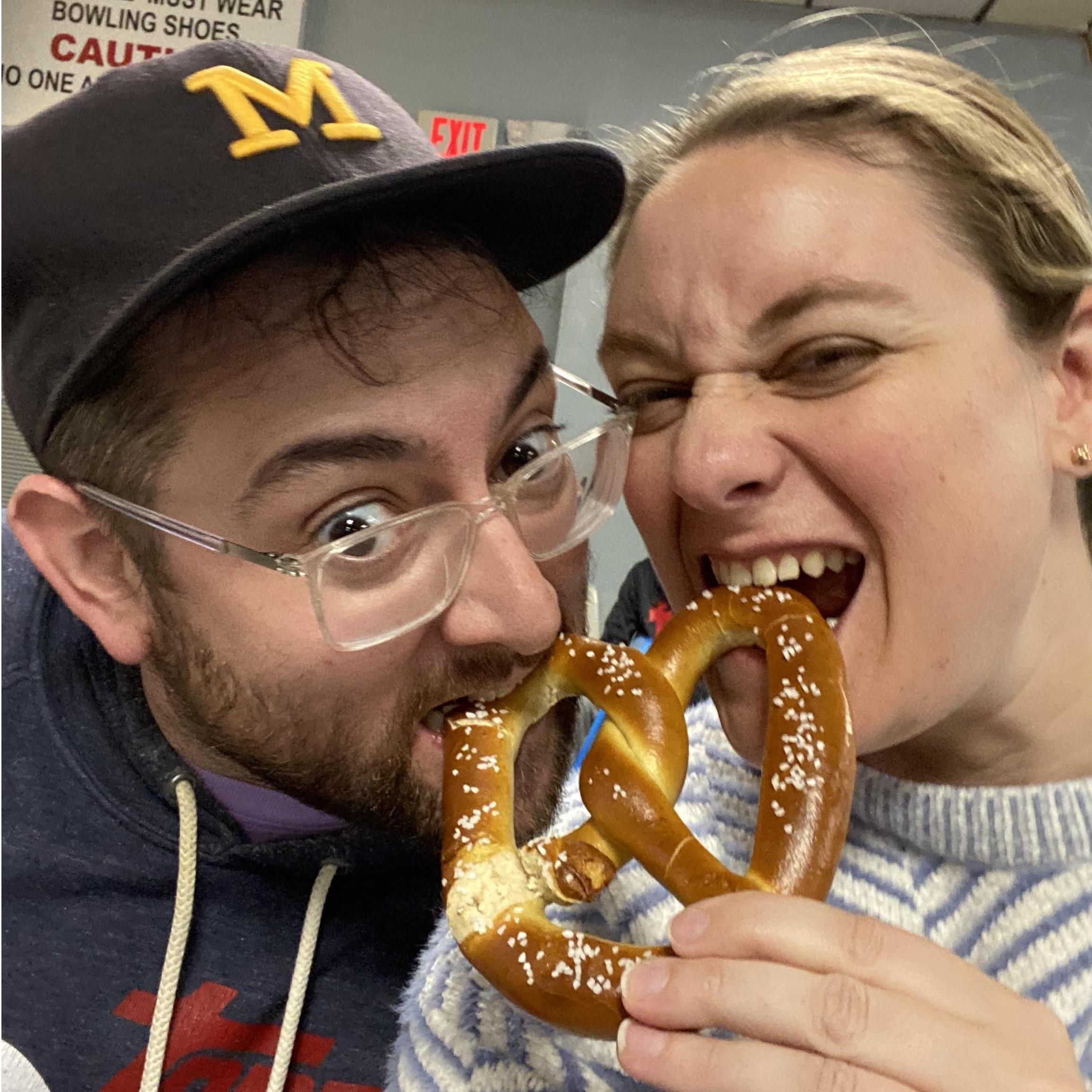 Mid-bowling snack at Wynnewood Lanes in Wynnewood, PA on November 26, 2021.