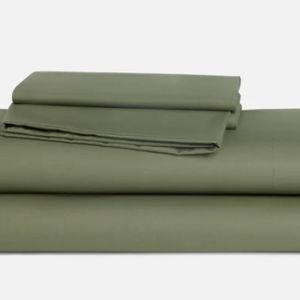 Classic Percale Core Sheet Set - Fresh Moss, White, or Adobe