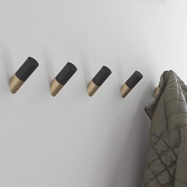 Franklin Brass B41615-BCZ-B Modern Slant Hook, 2-1/4", Black & Champagne Bronze, 5 Pack