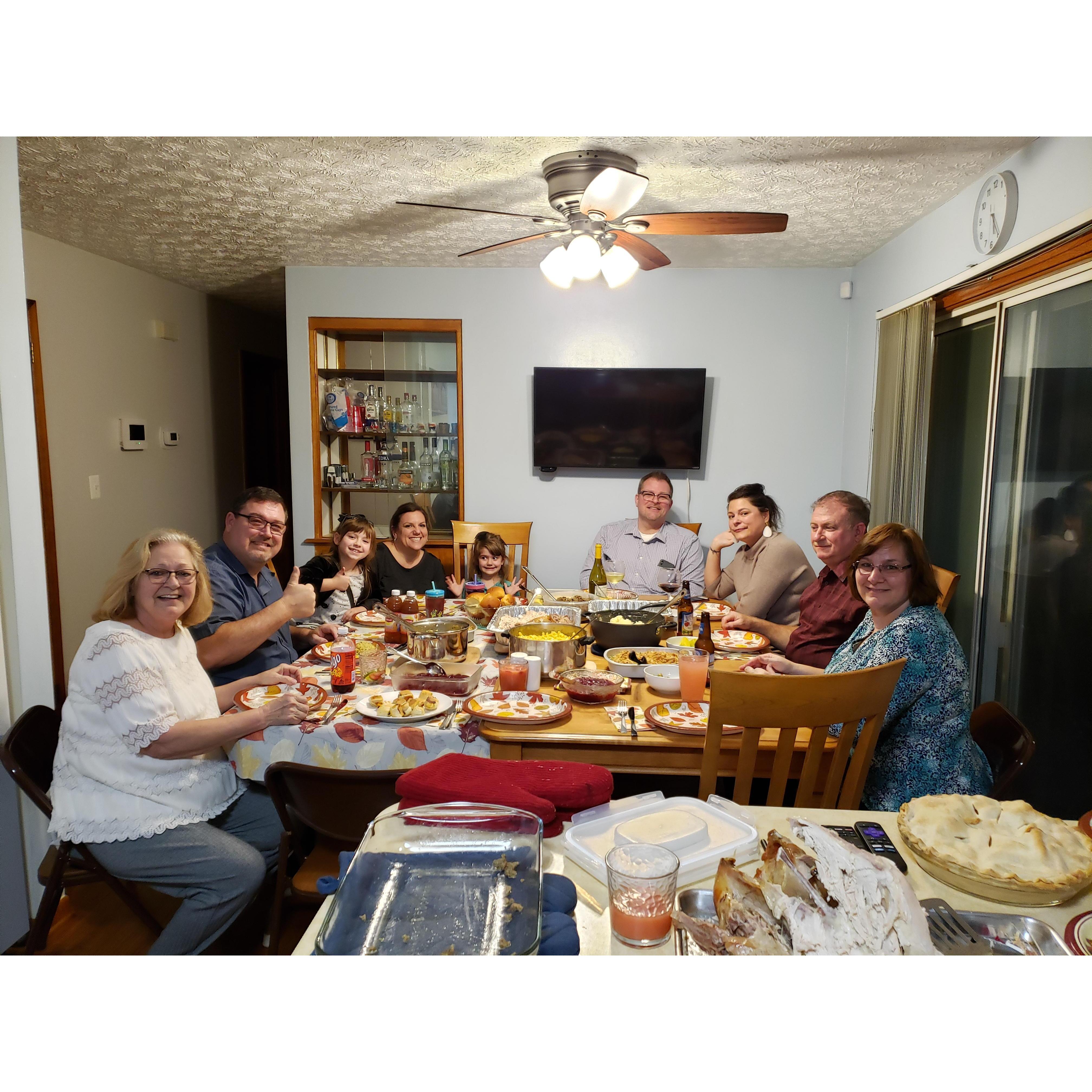 Our first Thanksgiving at our house in 2019 with the Allen's and Michael's parents.
