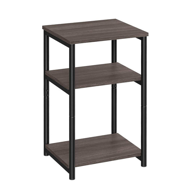 VASAGLE Side Table, Small End Table, Tall Nightstand for Living Room, Bedroom, Office, Bathroom, Chestnut Brown and Classic Black ULET273B74