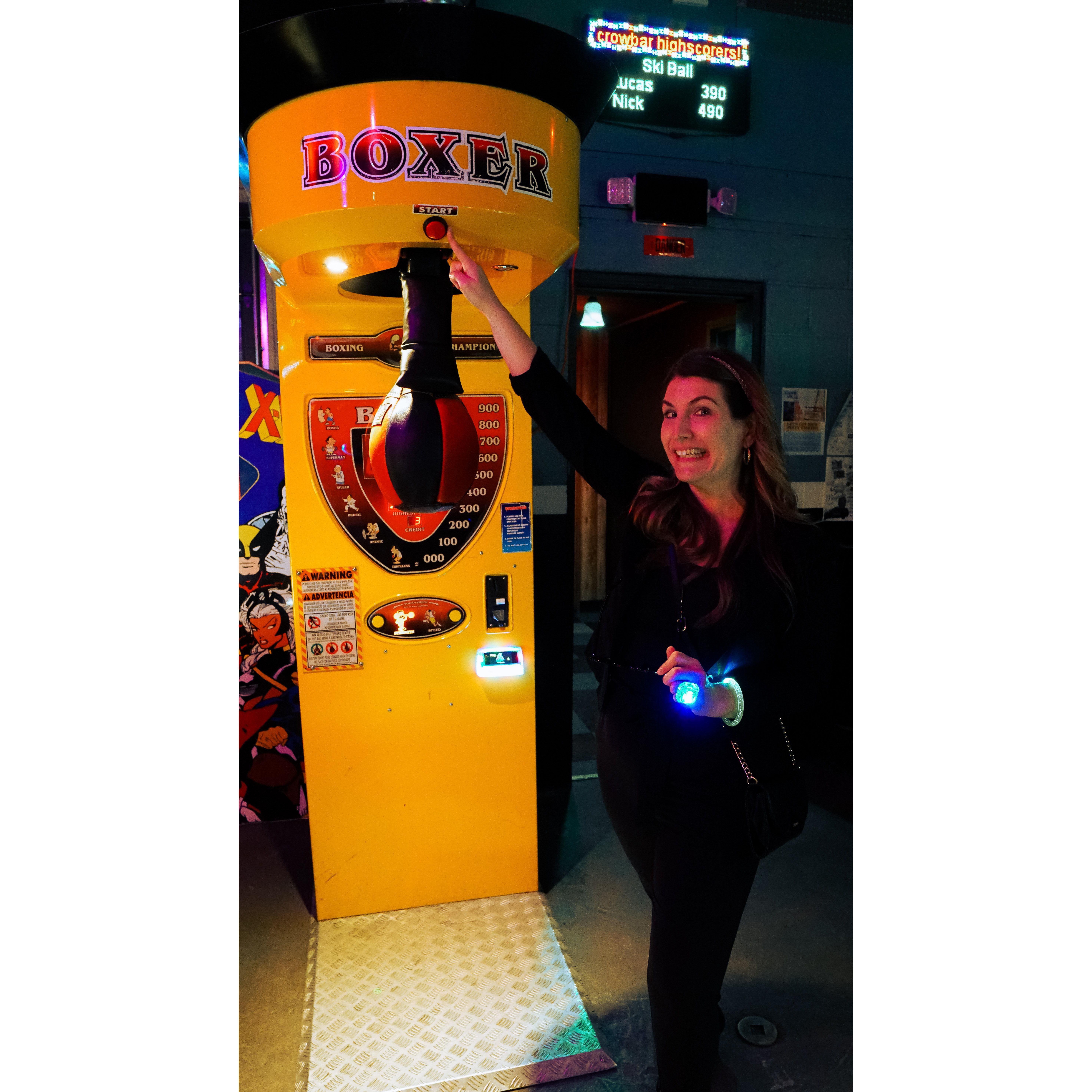 Sarah found the button