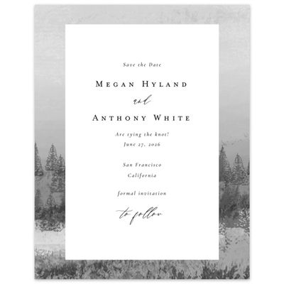 Charcoal, Grey Wedding Digital Save the Date - Rockford Portrait