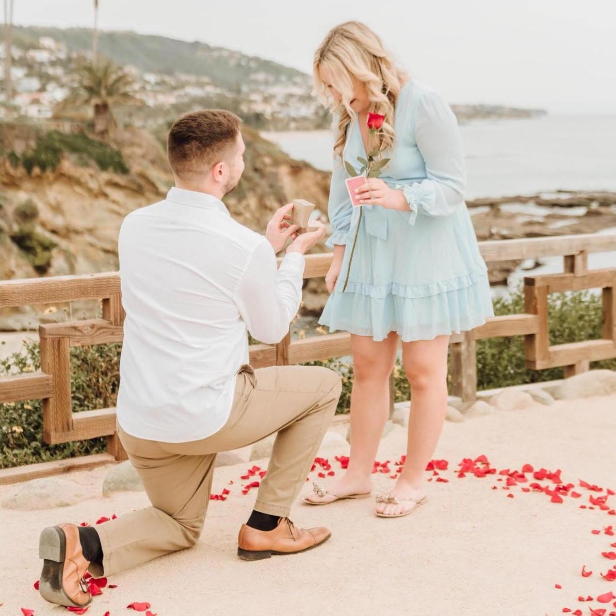 The best proposal ever! Kevin surprised Kaleigh at their favorite spot in Laguna Beach