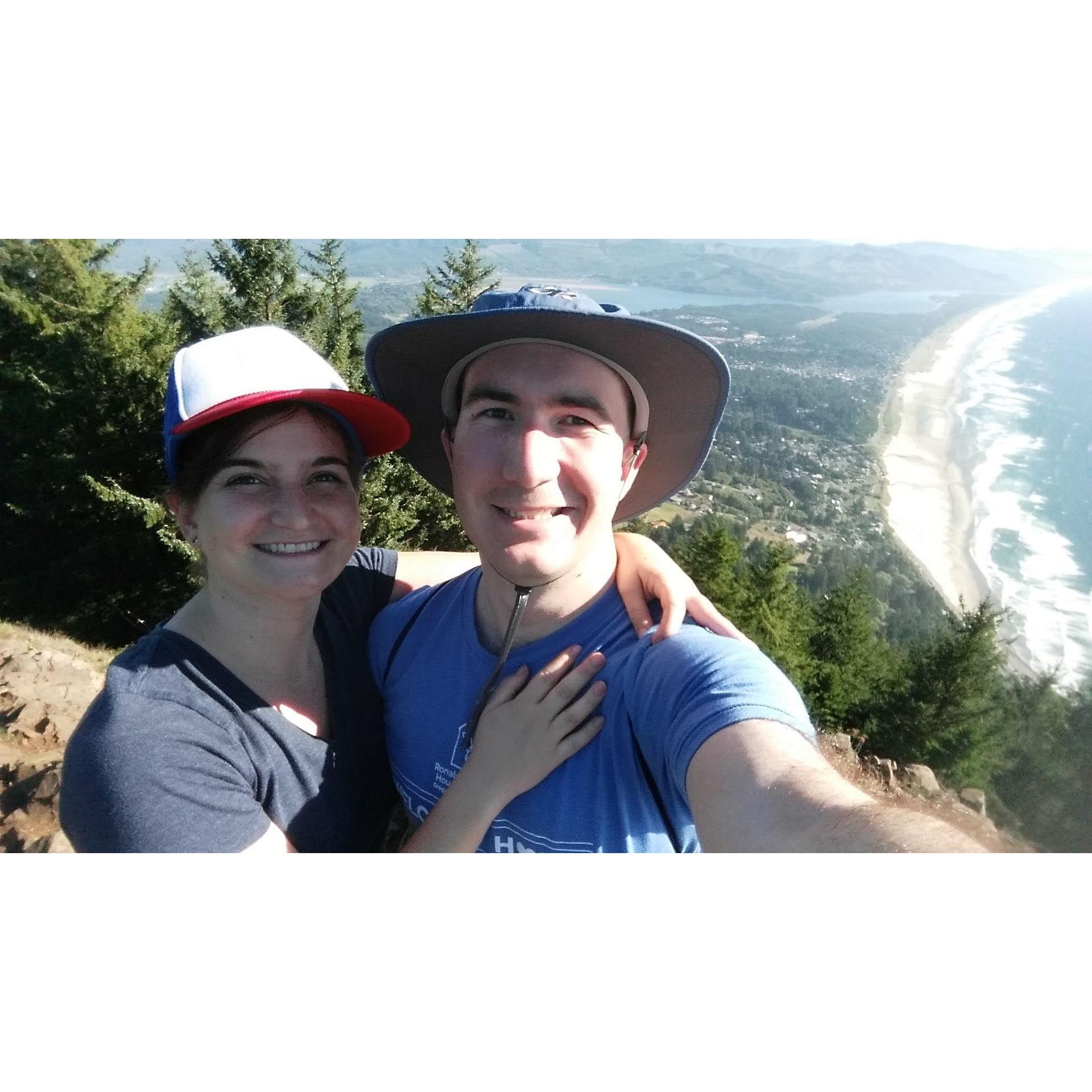 Our first trek to the peak of Mt. Neahkahnie was truly memorable. We hiked for hours, talking the whole time. We were rewarded with this beautiful view, and a love that grew to new heights.