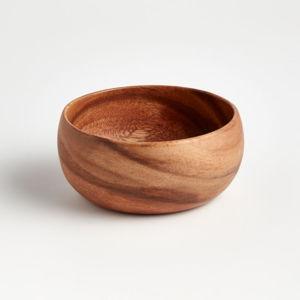 Tondo 14" Small Acacia Wood Serving Bowl + Reviews | Crate & Barrel