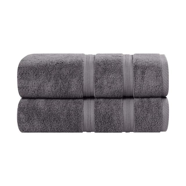 Smart Dry Cotton Medium Weight Solid Bath Sheet Set of 2, Grey - Blue Nile Mills