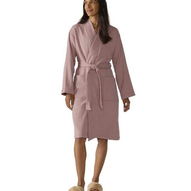 Coyuchi Organic Cotton Robe Unisex | Lightweight Breathable Terry | Soft Absorbent Sustainable Bathrobe