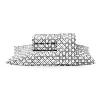 Trellis Printed Sheeting, Sheet Set, King, Charcoal