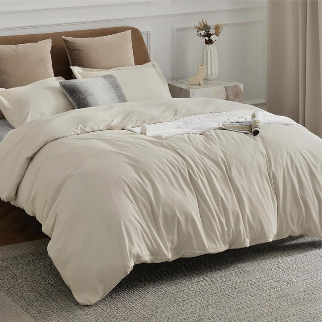 Bedsure Duvet Cover King Size - Only Includes 1 Duvet Cover (104"x90"), Soft Double Brushed All Season Bedding for Kids & Adults, Zipper Closure, NO Comforter, Linen