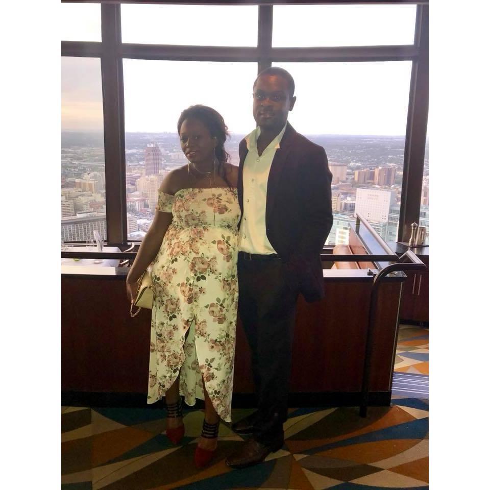Our lovely sister and brother joined us on a remarkable but scary anniversary dinner. LOL (I'm terrified of heights-Em)