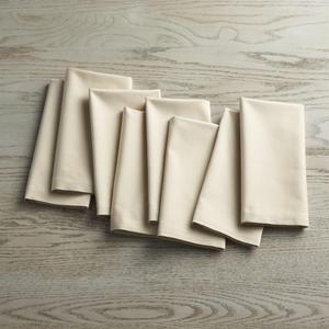 Fete Ecru Ivory Cloth Napkins, Set of 8