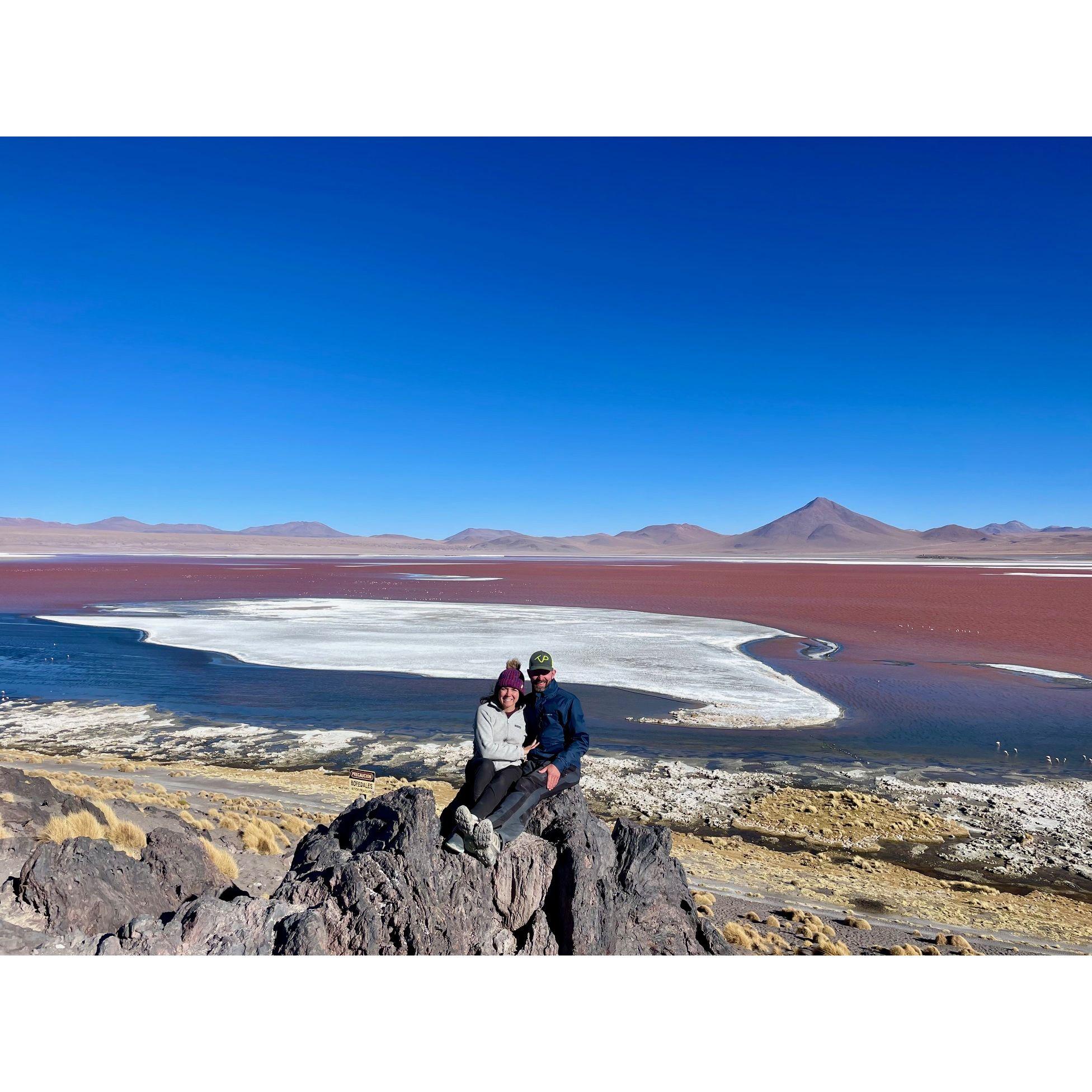 The red lagoon on the border of Bolivia and Chile (Sept. 2023)