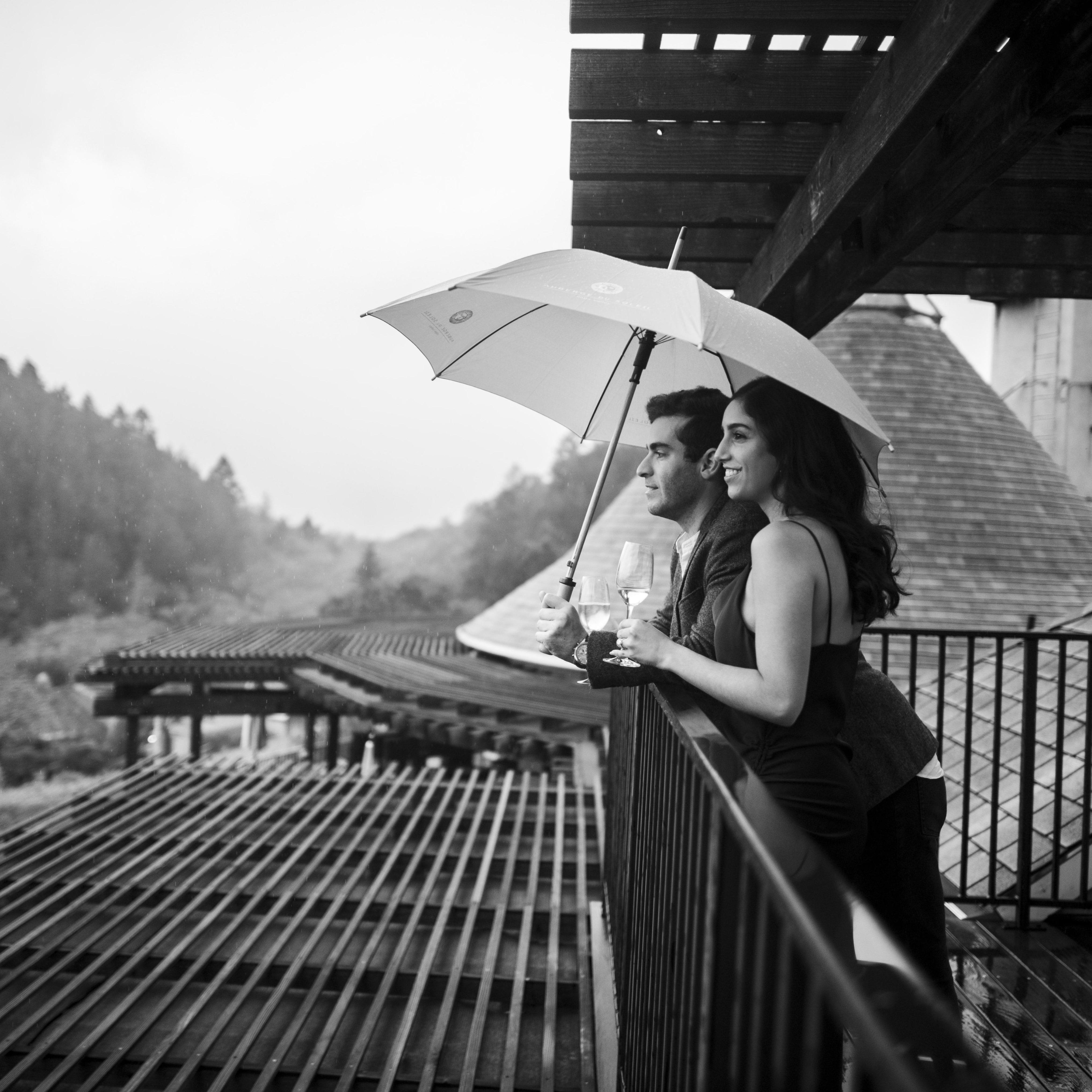 Enjoying the vineyard views after the proposal as a newly engaged couple.