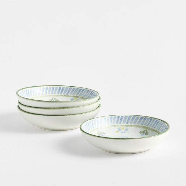 Chambray Tile Stoneware Dip Bowls, Set of 4 - Multi