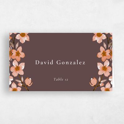 Chocolate, Brown Wedding Place Card - Shinya