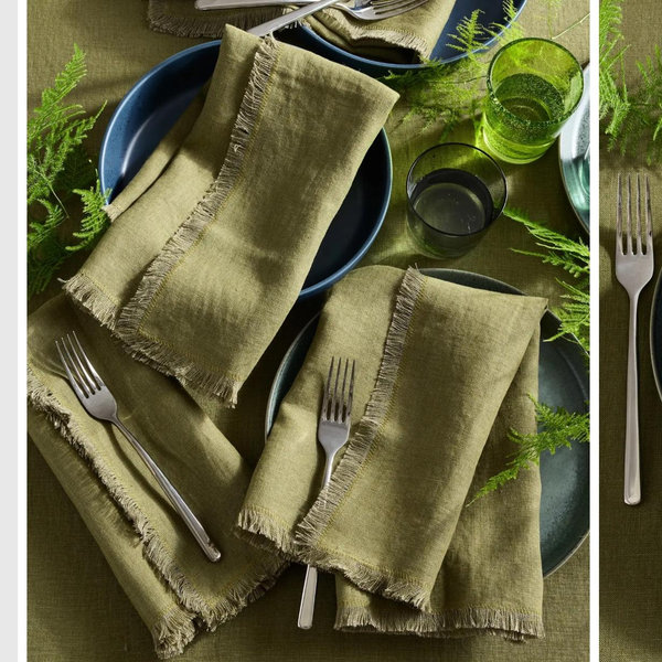 European Linen Fringe Napkins (Set of 4)