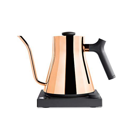 Stagg EKG Electric Pour-Over Kettle For Coffee And Tea, Polished Copper, Variable Temperature Control, 1200 Watt Quick Heating, Built-in Brew Stopwatch