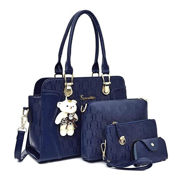 Soperwillton Handbag for Women Tote Bag Shoulder Bags Satchel 4pcs Purse Set