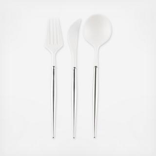 White Cutlery, Set of 48