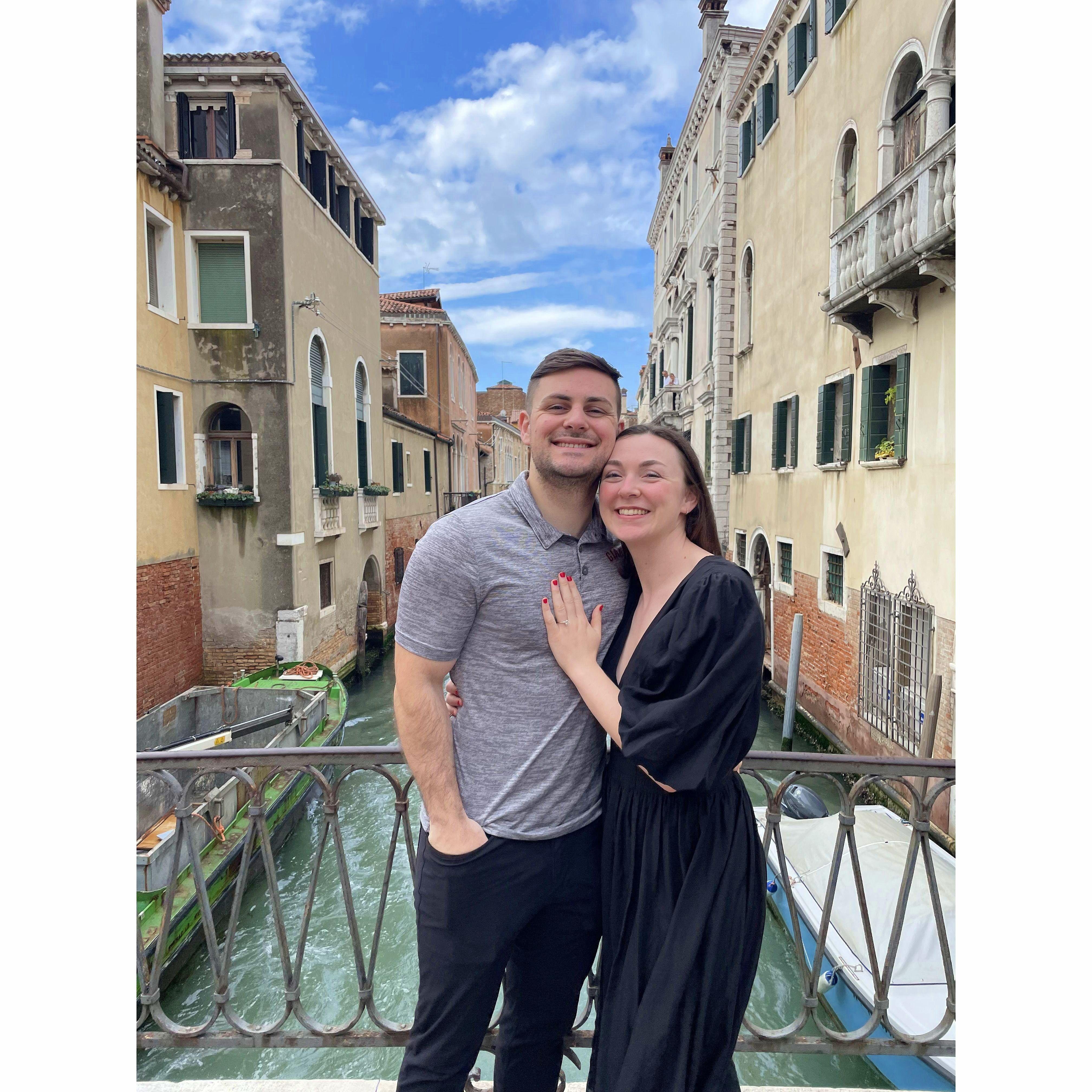 Our first photo as an engaged couple!! Who knew Venice could be even more magical than it already is?