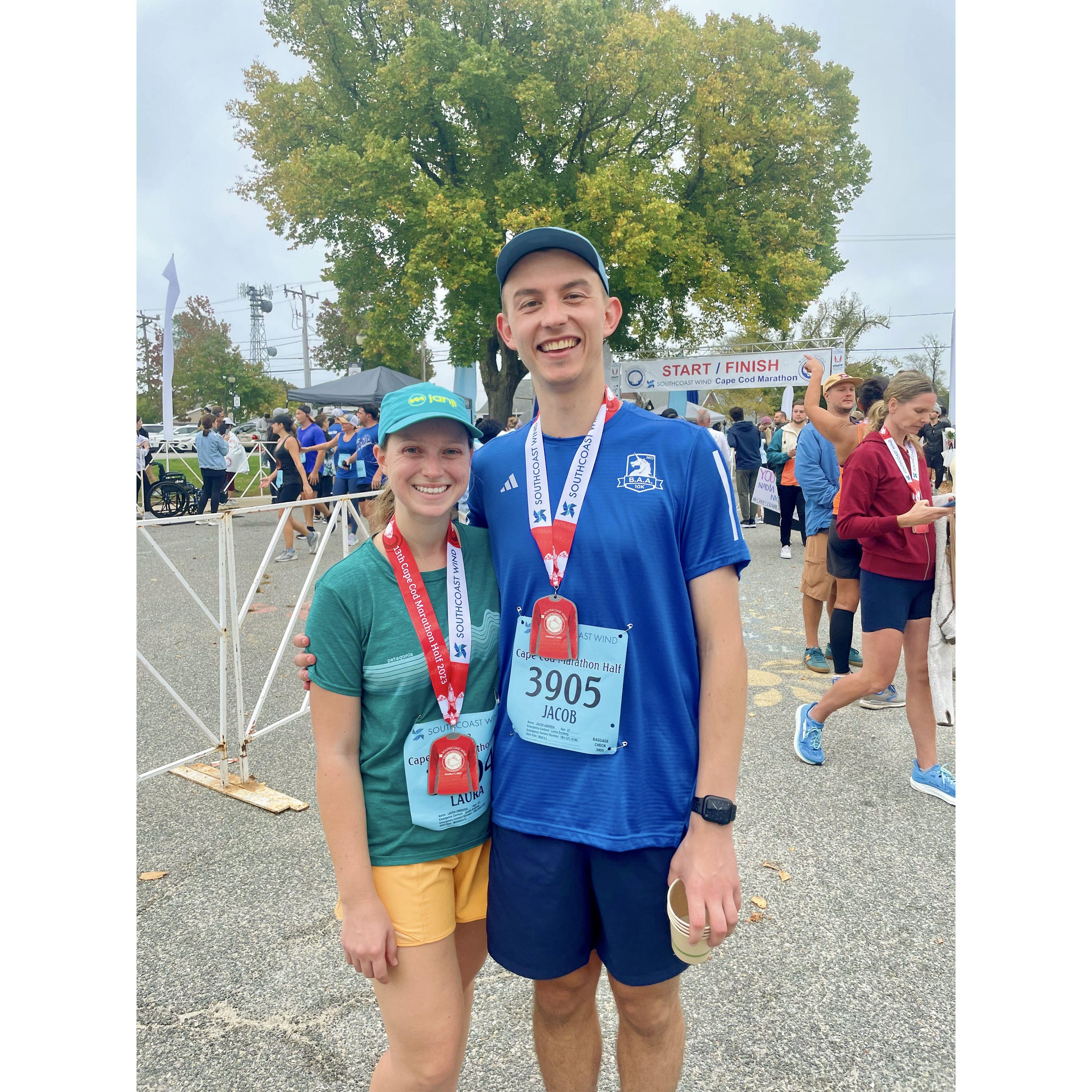 First Half Marathon together in Falmouth, MA 2023