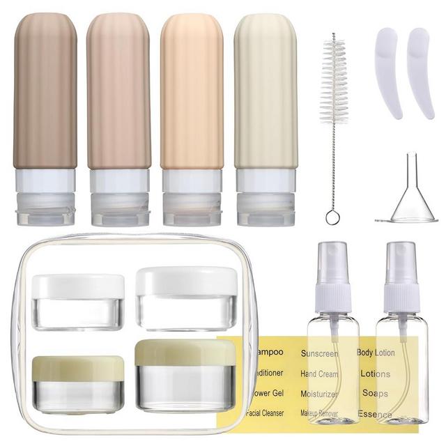 Mrsdry 16 Pack Travel Bottles Set for Toiletries, Leakproof Travel Containers for Toiletries TSA Approved Silicone Travel Accessories Squeezable Refillable 3oz for Shampoo Conditioner Lotion