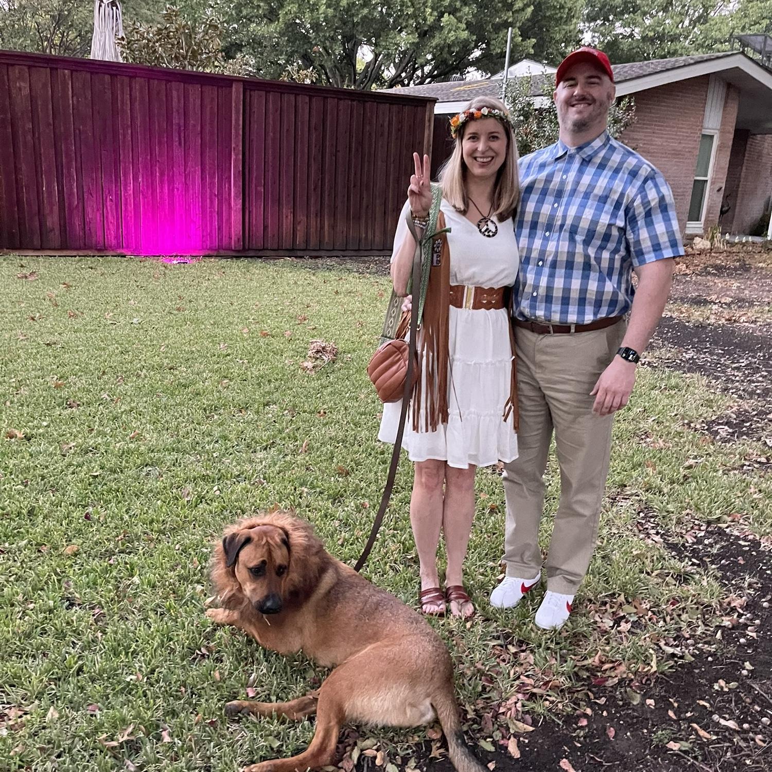 Halloween 2024 - Forrest, Jenny and Hank as a gryffindor lion (he was on theme with the Becker’s that year!)