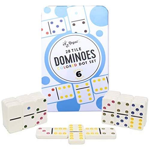 Regal Games Double 6 Dominoes in Reusable Tin Case