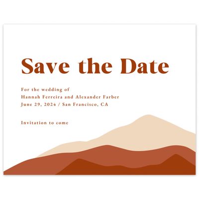 Dark Rust, Orange Wedding Digital Save the Date - Langdon Landscape