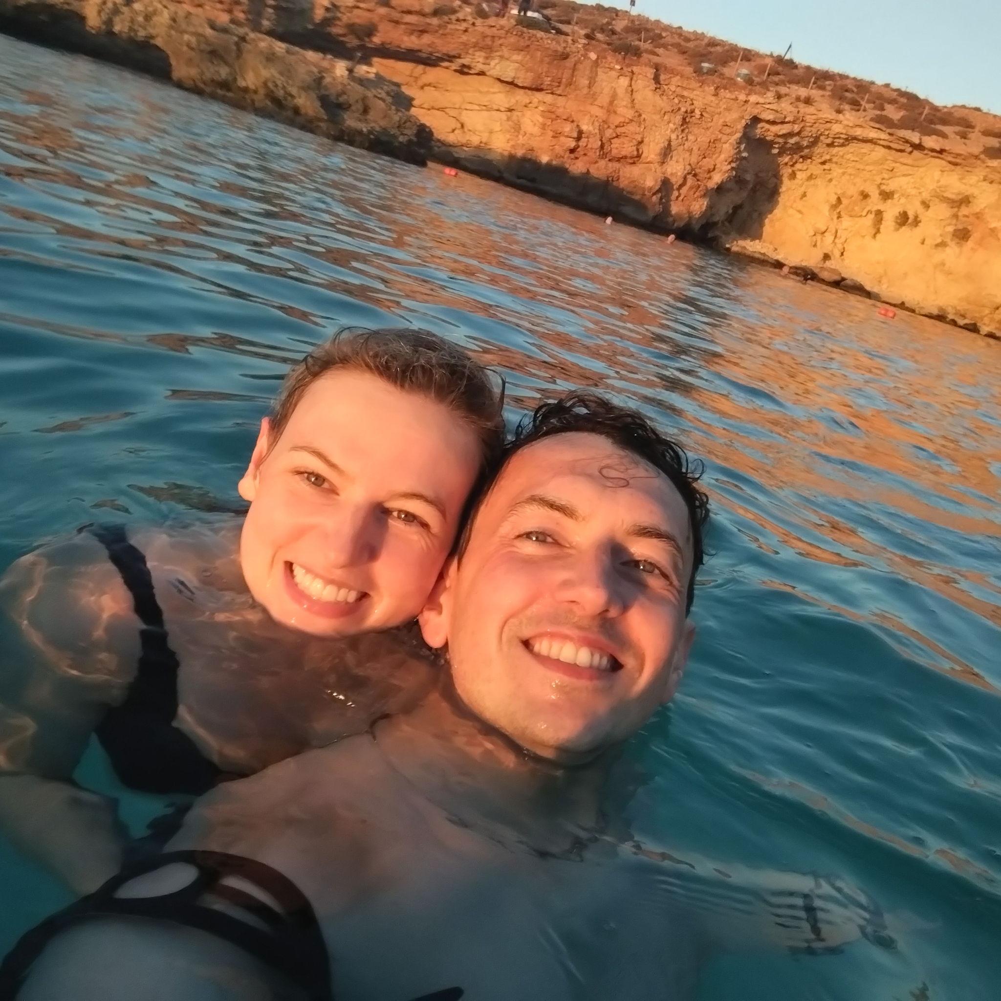 Swimming in the Blue Lagoon in Malta.