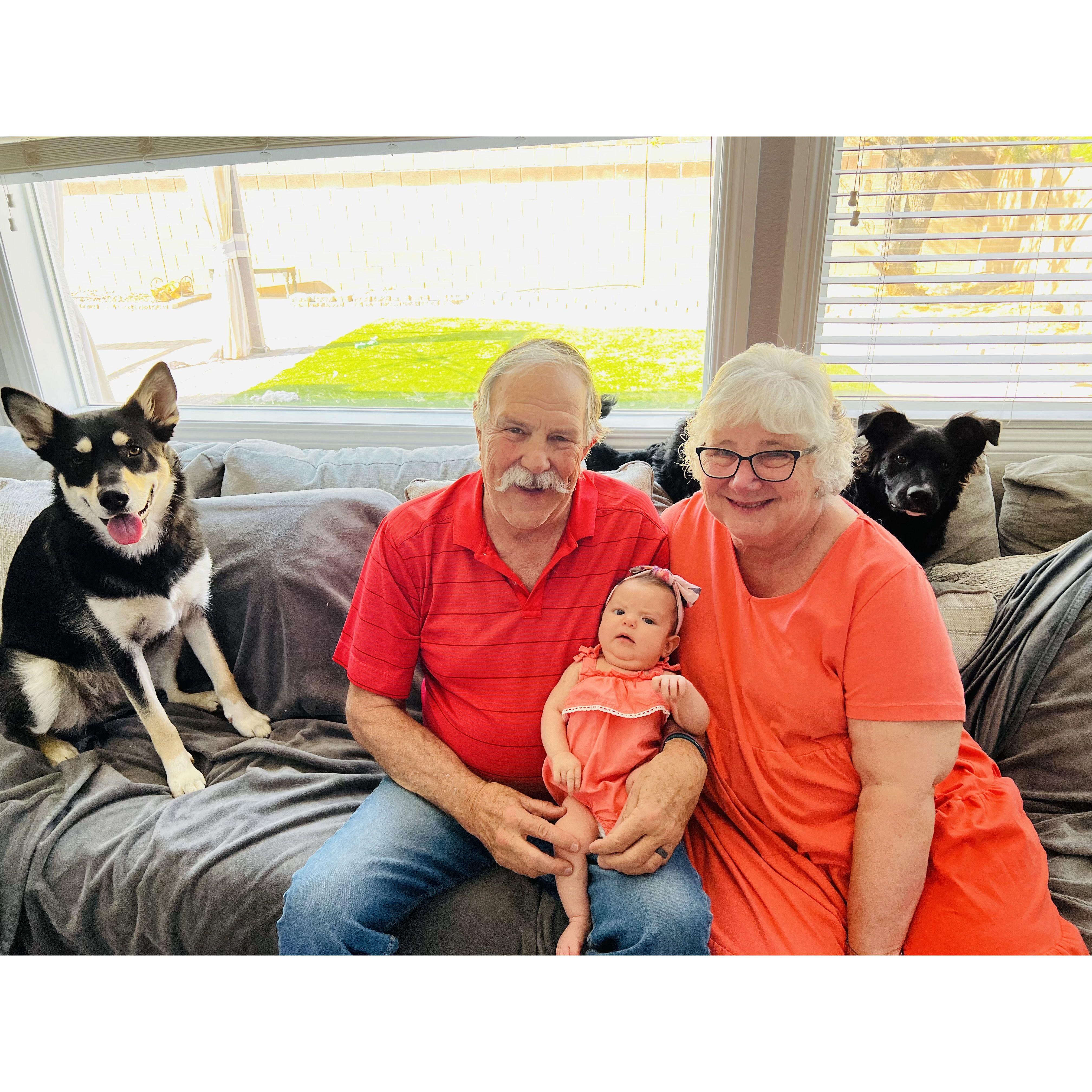 Apr 2025 - Grandpa Steve and Grandma Joannie meeting Kira