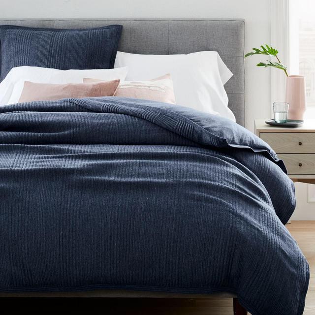 Cotton Cloud Jersey Duvet, King, Midnight