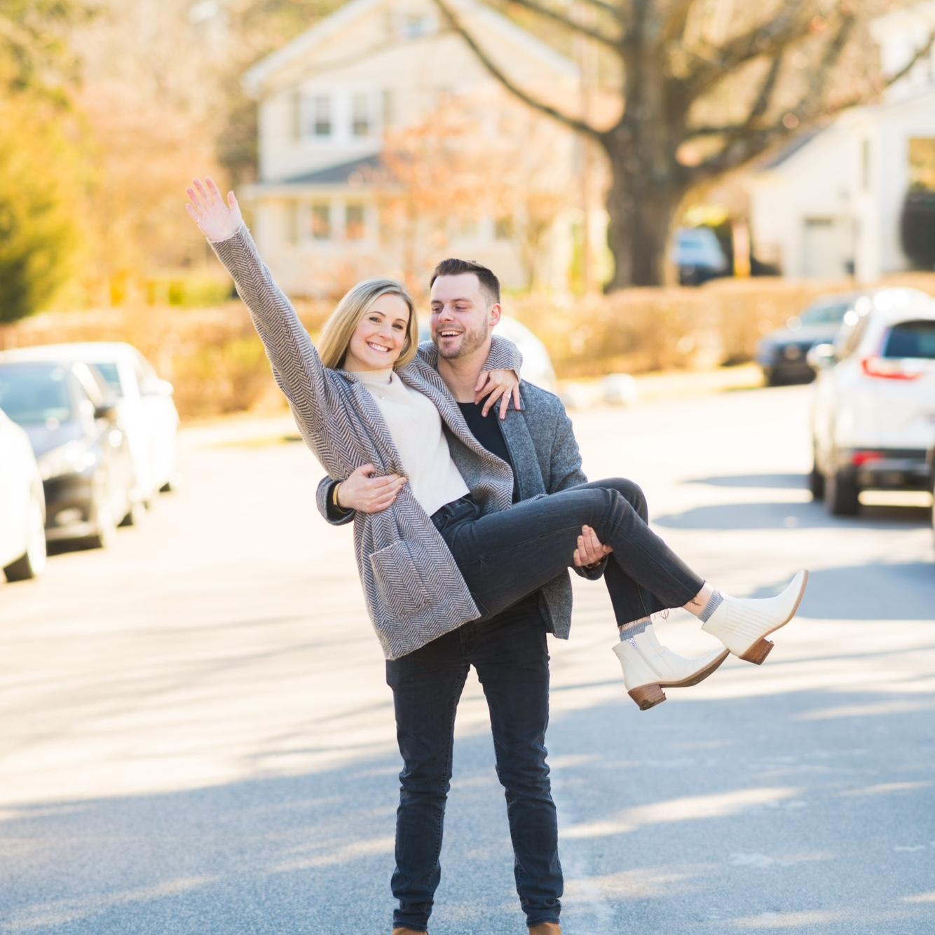 Iain proposed in front of Jenna’s Grandmom’s house :)