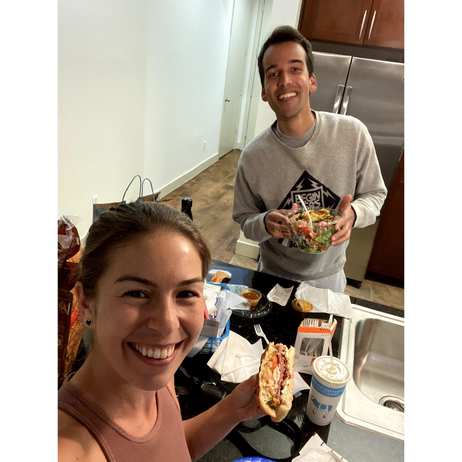 First dinner in our apartment