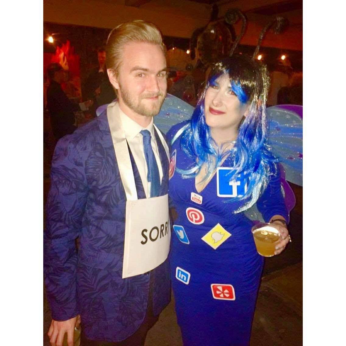The Halloween of the year, we moved in together: Bri was a Social Butterfly, and Kevin was her Formal Apology.
