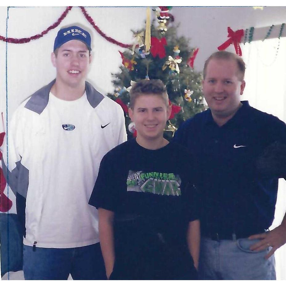 Jeff with his brothers Sean and Pat. Along with their brother Jon, the brothers kept each other laughing constantly. We lost Pat in October 2021, and miss him terribly.