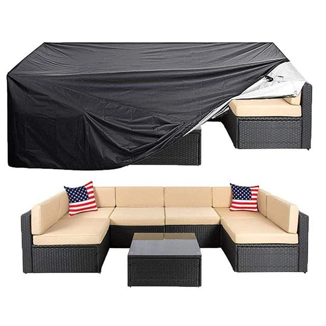 Oslimea Patio Furniture Cover Super Large Outdoor Sectional Furniture Set Cover, Table Chair Sofa Covers, Waterproof Dust Proof Anti UV/Wind Protective Cover (124"x63"x29"Furniture Set Cover)