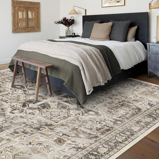 RUGGABLE Kamran Washable Rug - Perfect Washable Area Rug for Living Room, Bedroom, Kids Room, Nursery - Stain & Water Resistant, Non-Slip, Pet & Child Friendly - Hazel 8'x10' (Cushioned Pad)